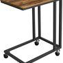 Side Table Sofa Table Coffee Table Easy to Assemble Sturdy Living Room Table on Wheels Image 5