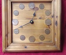 Vintage Hand-Made Wooden Clock