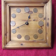 Vintage Hand-Made Wooden Clock