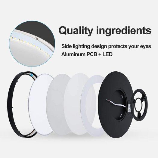 LED Ceiling Light Black Shell 12W 1100lm Natural White 4000K Round D18cm Modern Surface Mount Ceiling Lamp for Living Room Hallway Kitchen Bedroom Bathroom Light MULTIPLE SIZES AVAILABLE (FREE POSTAGE)