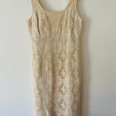 LK Bennett Cream Lace Shift Dress UK 12 EUR 40 Bridal Occasion Races Christening