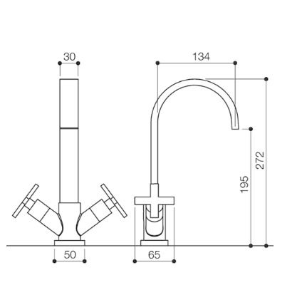 Mayfair Ice Fall Bathroom tap, Mono block + waste Kit