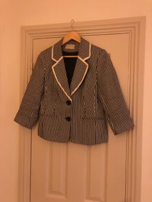 Navy and white striped jacket