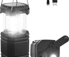 Solar Camping Lantern, 3000mAh Rechargeable Hand Crank LED Flashlight, Ultra Bright Tent Light, Portable USB Charger, Outdoor Electronic Lamp for Emergencies (FREE POSTAGE)