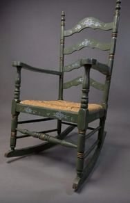 Dutch Vintage Ladderback Rocking Chair