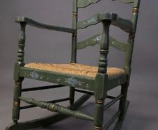 Dutch Vintage Ladderback Rocking Chair