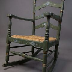 Dutch Vintage Ladderback Rocking Chair
