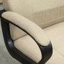 Linen-look office chair, height-adjustable, rocking function, 5 casters, Beige Image 4