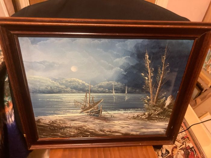Acrylic painting signed and framed free postage