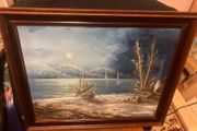 Acrylic painting signed and framed free postage