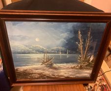 Acrylic painting signed and framed free postage