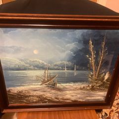 Acrylic painting signed and framed free postage