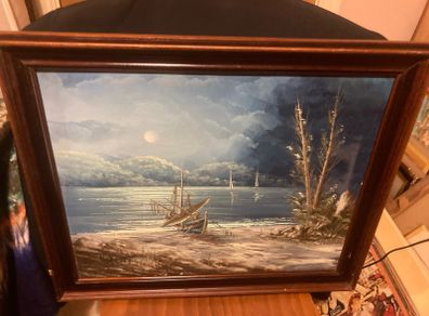Acrylic painting signed and framed free postage