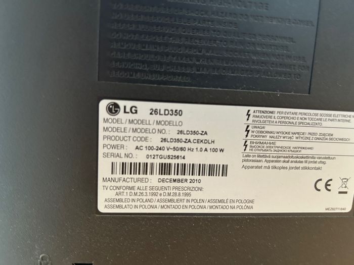 Lg 26" Tv