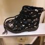 H and M Kids Black Boots Cute Bunny and Flower Design Size 9 Image 2