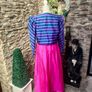 80s Vintage handmade dress with striped bolero jacket Image 9