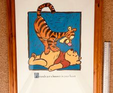 Large Framed Disney Winnie the Pooh & Tigger Woodcut Wall Art (23" x 19")