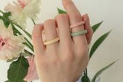 Minimalist Solid Color Acrylic Rings 3Pcs lot