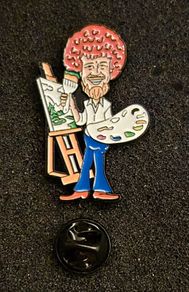 Bob ross  ! pin back badge.