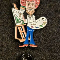 Bob ross  ! pin back badge.