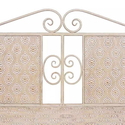 Garden Bench 115 cm Steel Vintage White
