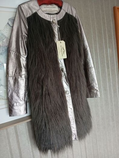 Urbancode London coat Genuine leather& faux fur New with tags
