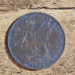 Great Britain UK 1928 One Penny George V Coin - free standard postage