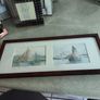 5 Different itmes-1- Framed French print of fishing boat the other is salling boat one village barflair in normanedy 28.00 euro. and 4 sliver photo frames prieced separtly Image 8