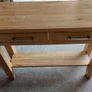 Oak Console Table with 2 Drawers Image 2