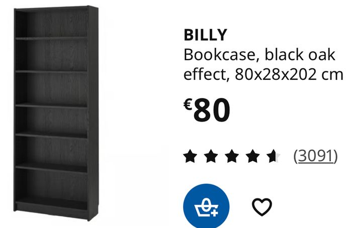 Bookshelves IKEA Billy black tall great condition