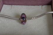 Pandora purple lady bug murano glass charm in great condition