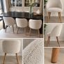 Cream Boucle Fabric Dining Chair Image 2