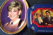 Lady diana collector plate &amp; tean cannister