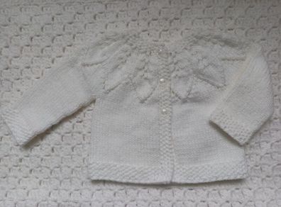 Hand Knit Baby Cardigan: 3-6 Months
