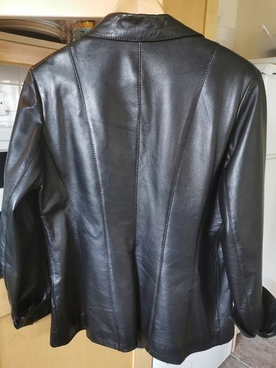 Black real leather Jacket UK 14