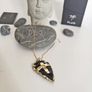 Necklace Natural Black Obsidian Raw Black Stone Image 5