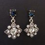 Sapphire Stone Vintage Style Silver Earrings Image 2