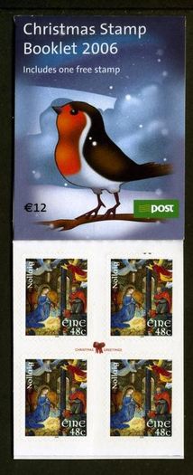 2006 Ireland Christmas self-adhesive Commemorative Stamp Booklet Mint Never Hinged (MNH). Hibernian HB135.