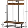 New XXL Metal Hall Tree Coat Rack with Shoe Bench 182 cm Image 2
