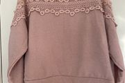 Dusky Pink Sweatshirt Lace XL (UK 10-14)