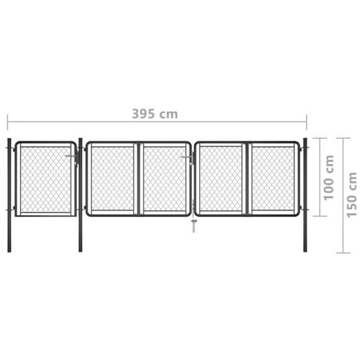 Garden Gate Steel 100x395 cm Anthracite