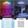 RGB Ceiling Light with Remote, 12 Inch 24W Dimmable Led Flush Mount Ceiling Light Fixture 3000K-6500K Modern Square White Panel Lamp for Bedroom Kidroom Party Festival Image 6