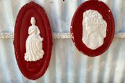 Vintage chalkware wall plaques