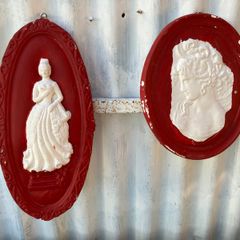 Vintage chalkware wall plaques