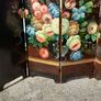 Antique 4 Panel hand painted lacquer wooden folding divider screen Image 6