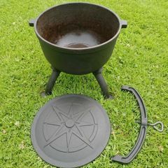 5L Cast Iron Camp Oven / Cauldron with Lid & Handle