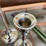 Pair of Slender 19th Century Style Silver Chrome Metal Candlesticks Image 6