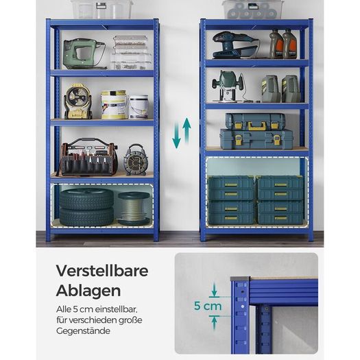 Storage Shelves Set of 2  Heavy Duty Garage Shelving 200 x 100 x 50cm