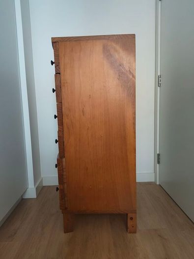beautiful vintage solid wooden tall boy chest of drawers
