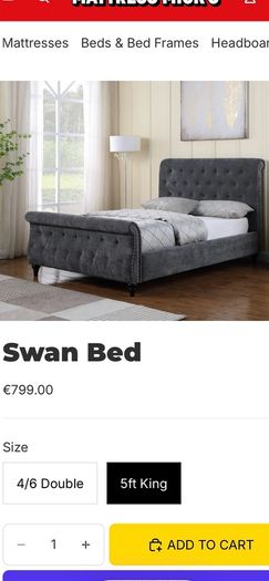 SALE E300 off Swan Double and Kingsize Beds